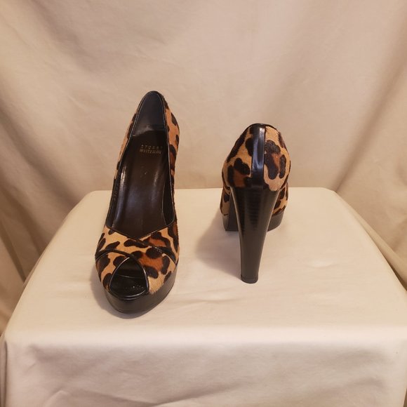Stuart Weitzman Platform Leopard Print Horse Hair Heels, Ladies size 9 M - Picture 7 of 10